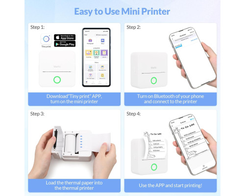 Портативний кишеньковий термопринтер Mafiti Inkless Bluetooth Mini Wireless