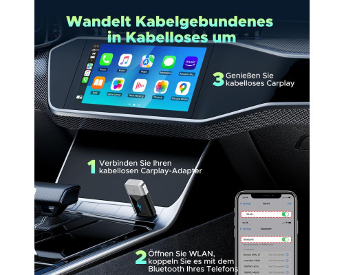 Бездротовий адаптер CarPlay 2 в 1 для Apple Carplay та Android Auto