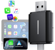 Бездротовий адаптер CarPlay 2 в 1 для Apple Carplay та Android Auto