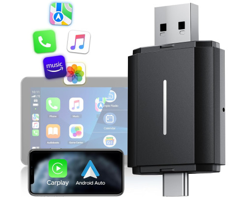 Бездротовий адаптер CarPlay 2 в 1 для Apple Carplay та Android Auto