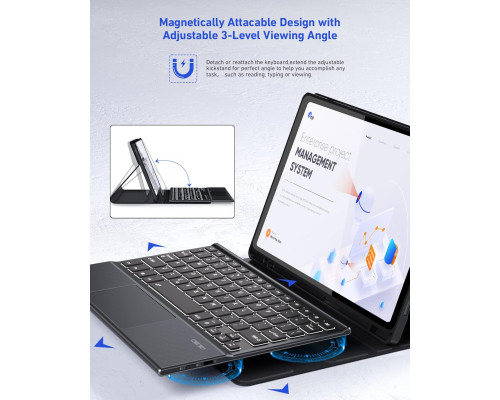 Чохол-клавіатура Doohoeek з тачпадом для Samsung Galaxy Tab S9+/S9 Plus