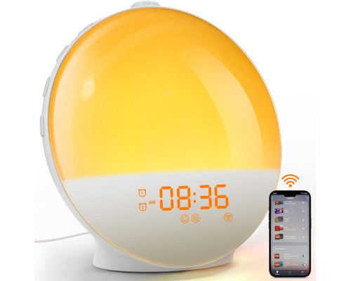 Світловий будильник Dekala Sunrise Wi-Fi, FM-радіо, розумне підсвічування