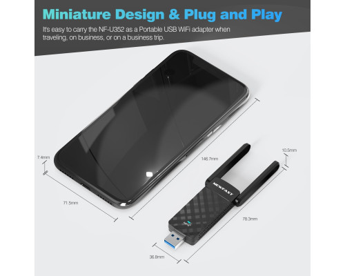 Адаптер NEWFAST AX1800 WiFi 6