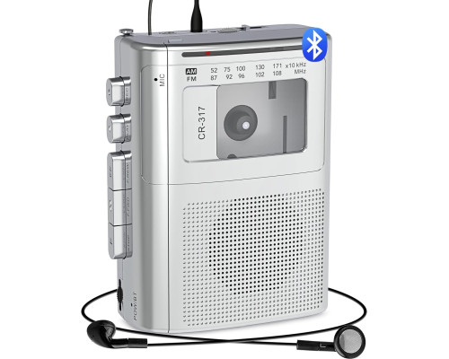 Портативний касетний магнітофон Gracioso з Bluetooth/AM/FM