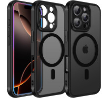 Матовий чорний магнітний чохол ivoler для iPhone 16 Pro сумісний з MagSafe