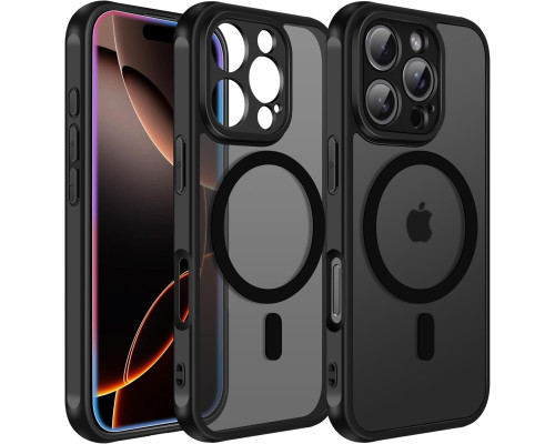 Матовий чорний магнітний чохол ivoler для iPhone 16 Pro сумісний з MagSafe