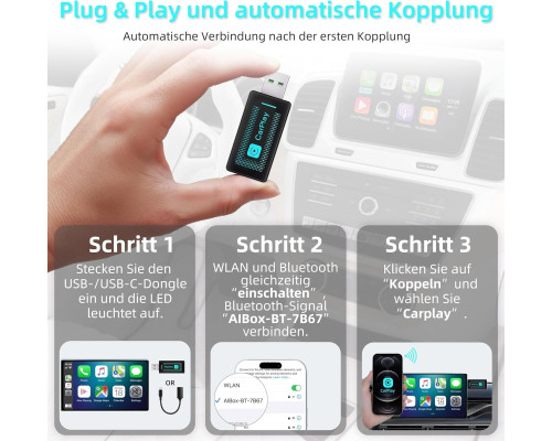 Адаптер Pashlysh для бездротового CarPlay для iPhone