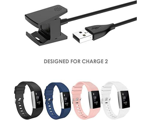 Комплект з 2 зарядних кабелів для смарт годинника Fitbit Charge 2