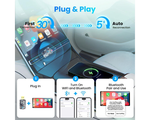 Бездротовий адаптер Oasplus 2-в-1 Mini CarPlay та Android Auto