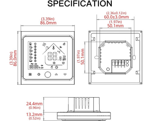 Розумний WiFi Термостат BHT-002-GALW(WiFi)