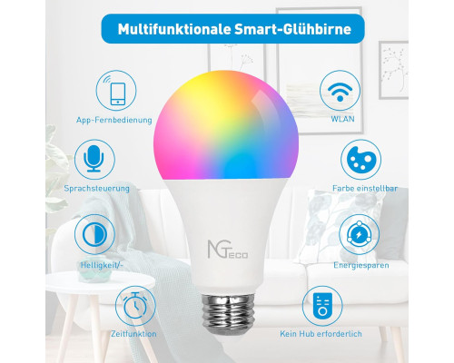 Розумна світлодіодна лампа NGTeco (E27) 10 Вт Google Home
