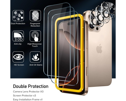 Комплект із 6 захисних плівок для iPhone 16 Pro