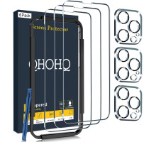 Захисні плівки QHOHQ для екрану iPhone 14 Pro Max 6.7 дюймів, 3 шт., із загартованим склом для об'єктива камери