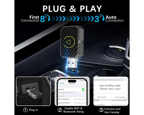 Бездротовий адаптер KORBROS для Carplay/Android Auto