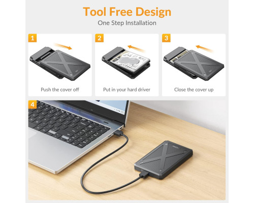 iDsonix 2,5-дюймовий корпус для жорсткого диску USB 3.0 до SATA III