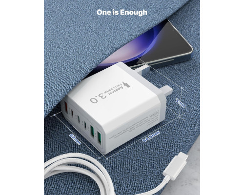 Зарядний пристрій USB з 6 портами типу C