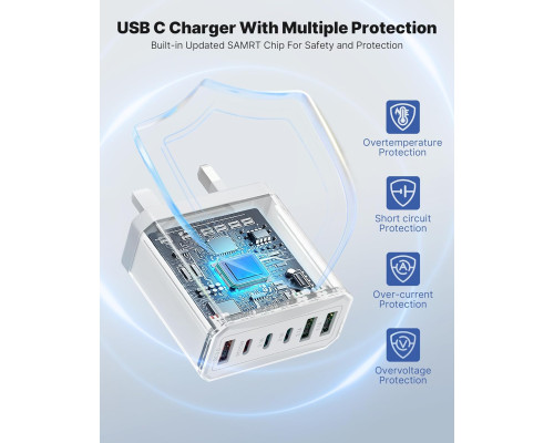 Зарядний пристрій USB з 6 портами типу C
