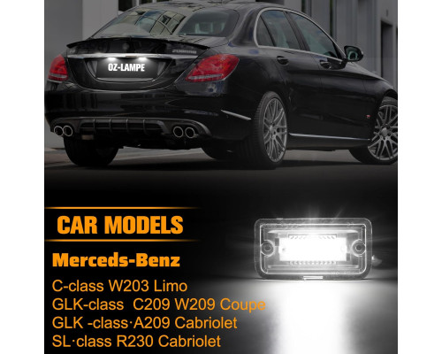 Світлодіодне підсвічування номерного знака для Mercedes-Benz C-Class (Комплект 2шт)