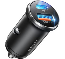 Автомобільний двопортовий зарядний пристрій LISEN USB C
