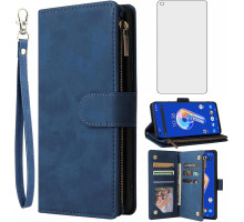 Чохол-гаманець для Asus ZenFone 9 із захисним склом для екрану