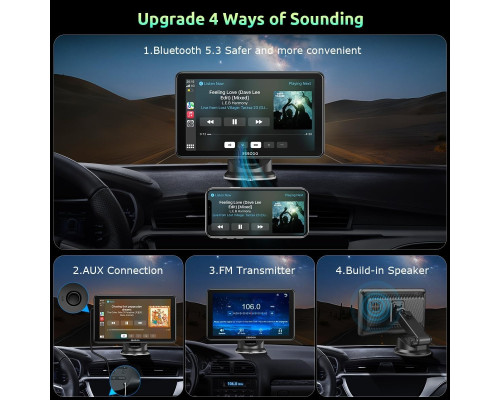 Автомобільний IPS-дисплей/монітор ESSGOO 7 дюймів з Apple CarPlay та Android Auto