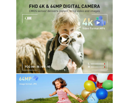 Цифрова камера 4K 64MP з автофокусом