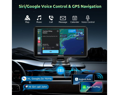 Автомобільний IPS-дисплей/монітор ESSGOO 7 дюймів з Apple CarPlay та Android Auto