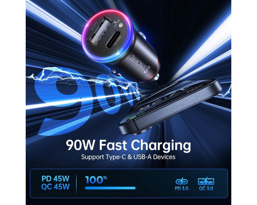 Автомобільний зарядний пристрій SYNCWIRE USB C + USB A
