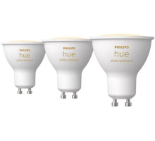 Світлодіодна лампочка з регулюванням яскравості Philips Hue WHITE AMBIANCE GU10/4,2W/230V 2200-6500K (3шт)