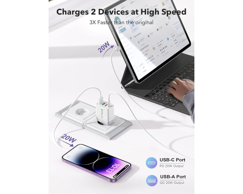 Зарядний пристрій USB-C 40 Вт Anykon (Комплект 2шт)