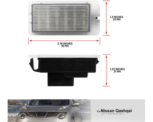 Світлодіодний білий ліхтар багажника для Nissan Qashqai Leaf Juke Pulsar Note
