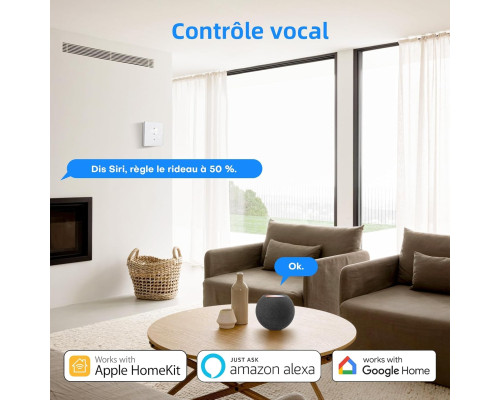 Розумний ролетний перемикач Maxcio WiFi сумісний з HomeKit/Alexa та Google Home