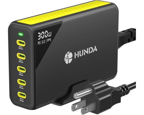 Настільна зарядна станція з 5 портами HUNDA 300 Вт USB C