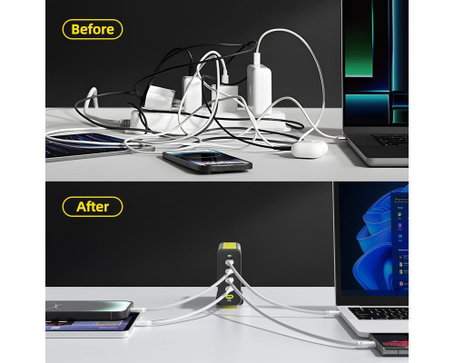 Настільна зарядна станція з 5 портами HUNDA 300 Вт USB C