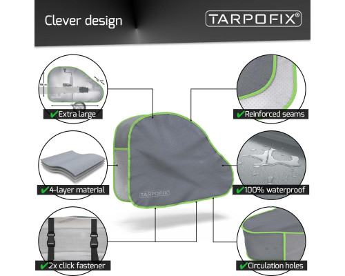 Чохол для фаркопа Tarpofix зі світловідбивним краєм та замком з подвійним клацанням