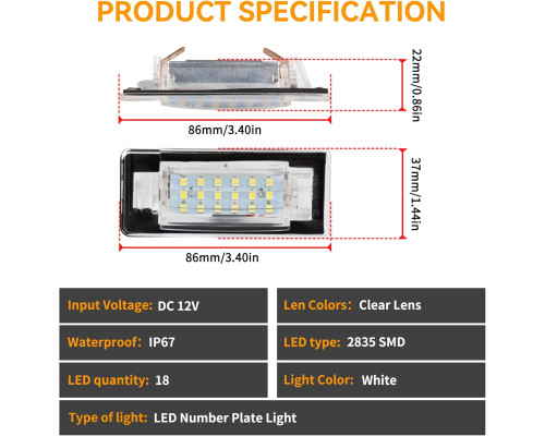 Світлодіодне підсвічування номерного знаку OZ-LAMPE 2835 SMD (комплект 2 шт)