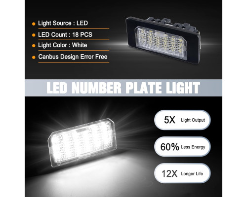 Світлодіодні ліхтарі підсвічування номерного знаку OZ-LAMPE для Audi (Комплект 2шт)