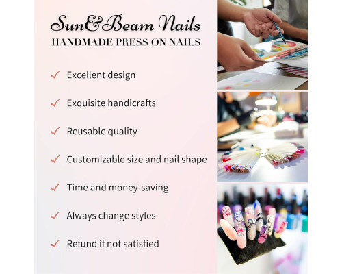 Накладні нігті Sun&Beam Nails (Комплект 10шт)