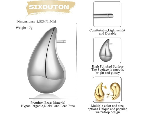 Сережки-краплі SIXDUTON