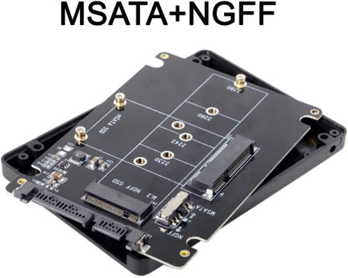 Комбінований адаптер 2 в 1 M.2 NGFF B-key & mSATA SSD на SATA 3.0