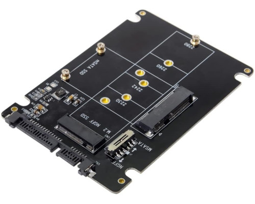 Комбінований адаптер 2 в 1 M.2 NGFF B-key & mSATA SSD на SATA 3.0
