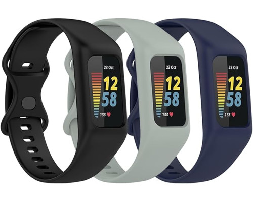 Комплект із 3 м'яких браслетів Gheper сумісних з Fitbit Charge 6, 5, 4, 3/3SE