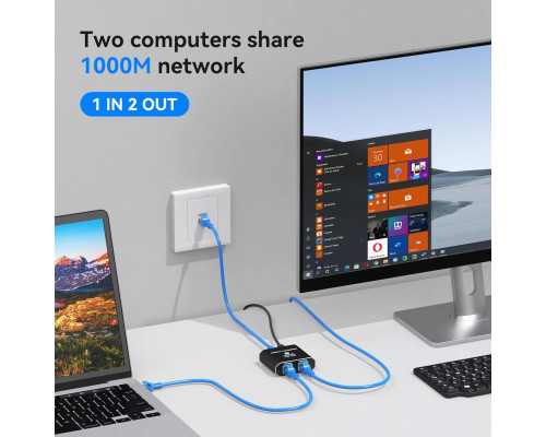 Розгалужувач Ethernet VEDINDUST 1000 Мбіт/с, 2 порти