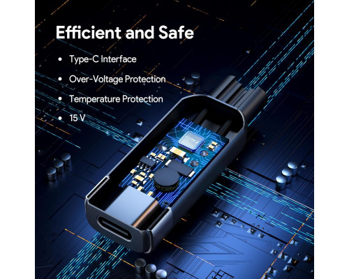 Зарядний пристрій Yinke 15 В Type-C HQ8505 для бритв Philips Norelco HQ8505 та OneBlade (кабель в комплект не входить)