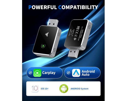 Бездротовий адаптер CarPlay 2-в-1 Android Auto 2025