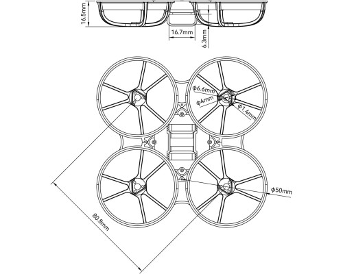Безщіткова рама BETAFPV Meteor75 Pro Whoop