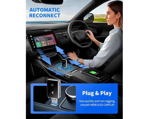 Бездротовий адаптер CarPlay 2-в-1 Android Auto 2025