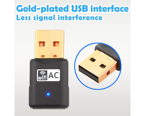 Двохдіапазонний USB-адаптер WiFi 600 Мбіт/с для ПК Mini
