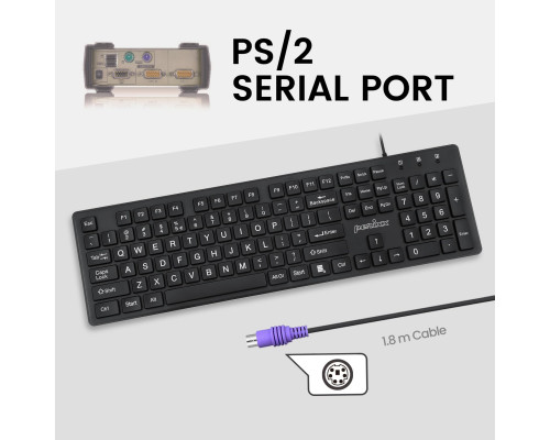 Дротова повнорозмірна клавіатура Perixx PERIBOARD-117P PS2