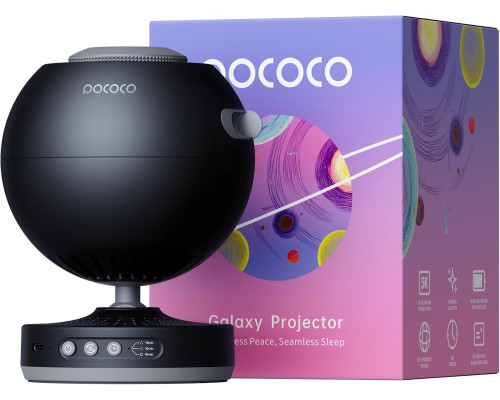 Портативний зірковий проектор-нічник POCOCO з акумуляторною підзарядкою (Чорний)